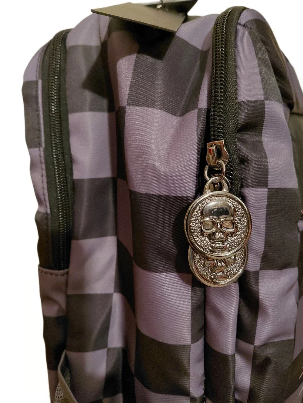 Ed Hardy Checkered Y2K Inspired Brave Hearts Stay True Decal Full Sized Backpack